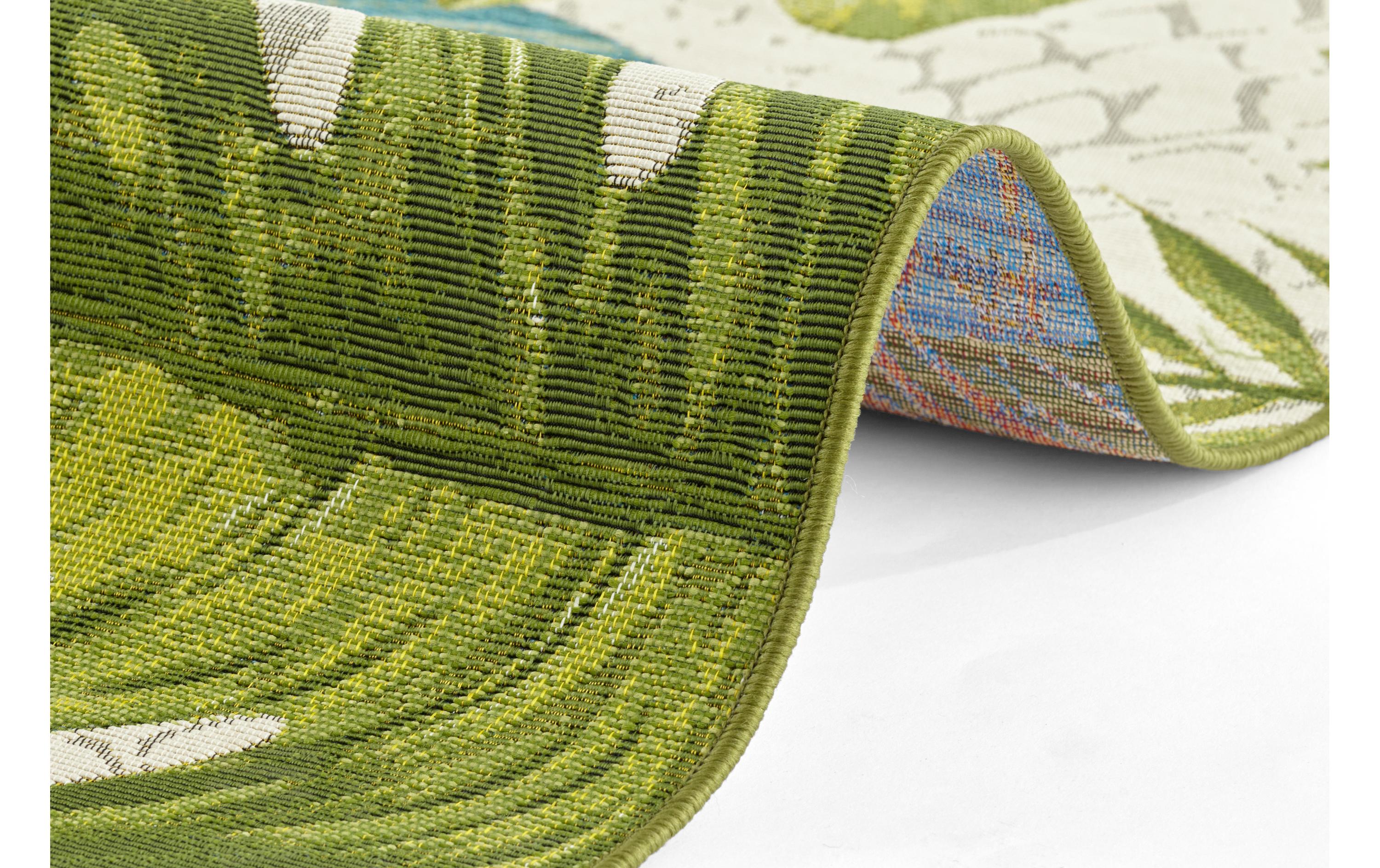 Teppich Tropical Leaves 80 cm x 165 cm, Grün/TürkisIn- & Outdoor Teppich