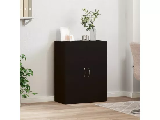 Armoire de classement noir 60x32x77,5 cm bois d'ingénierie
