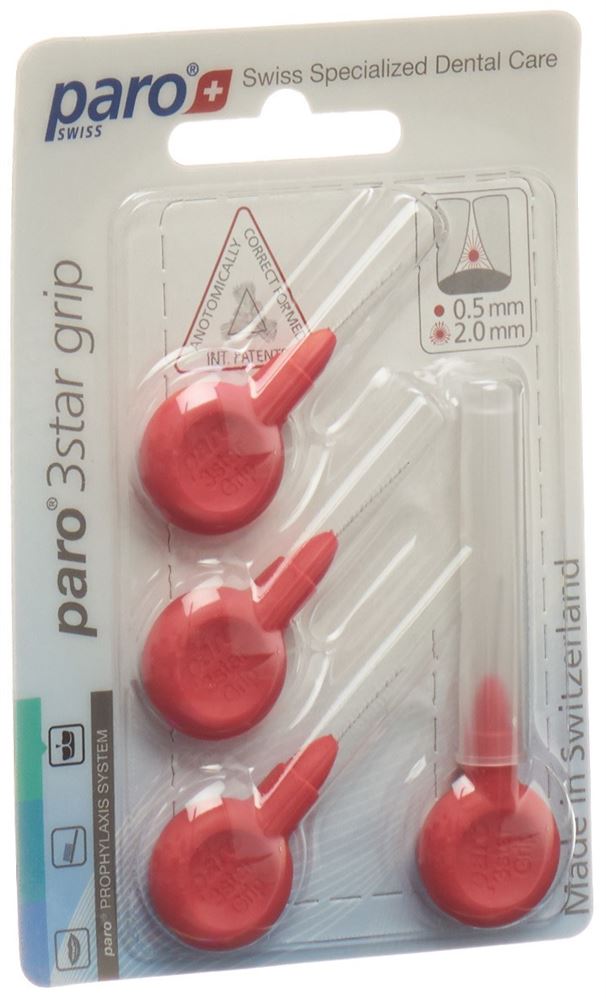 PARO 3Star-Grip 2mm xxx-fein rot zylindrisch 4 Stk