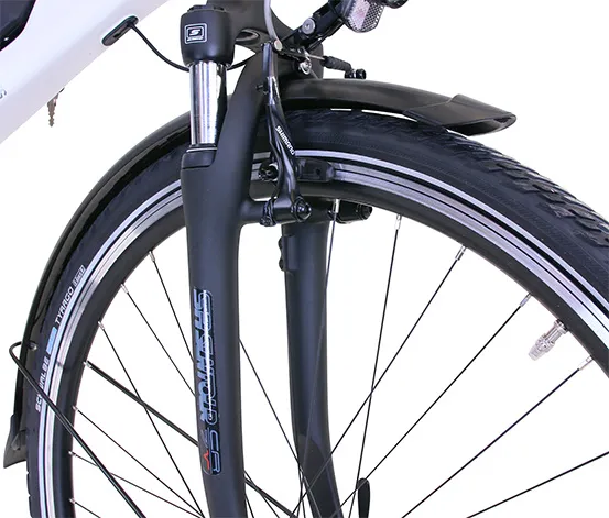 HAWK Bikes E-Bike Damen »e-Trekking Lady BAFANG«, grau, 28 Zoll, 46-cm-Rahmen