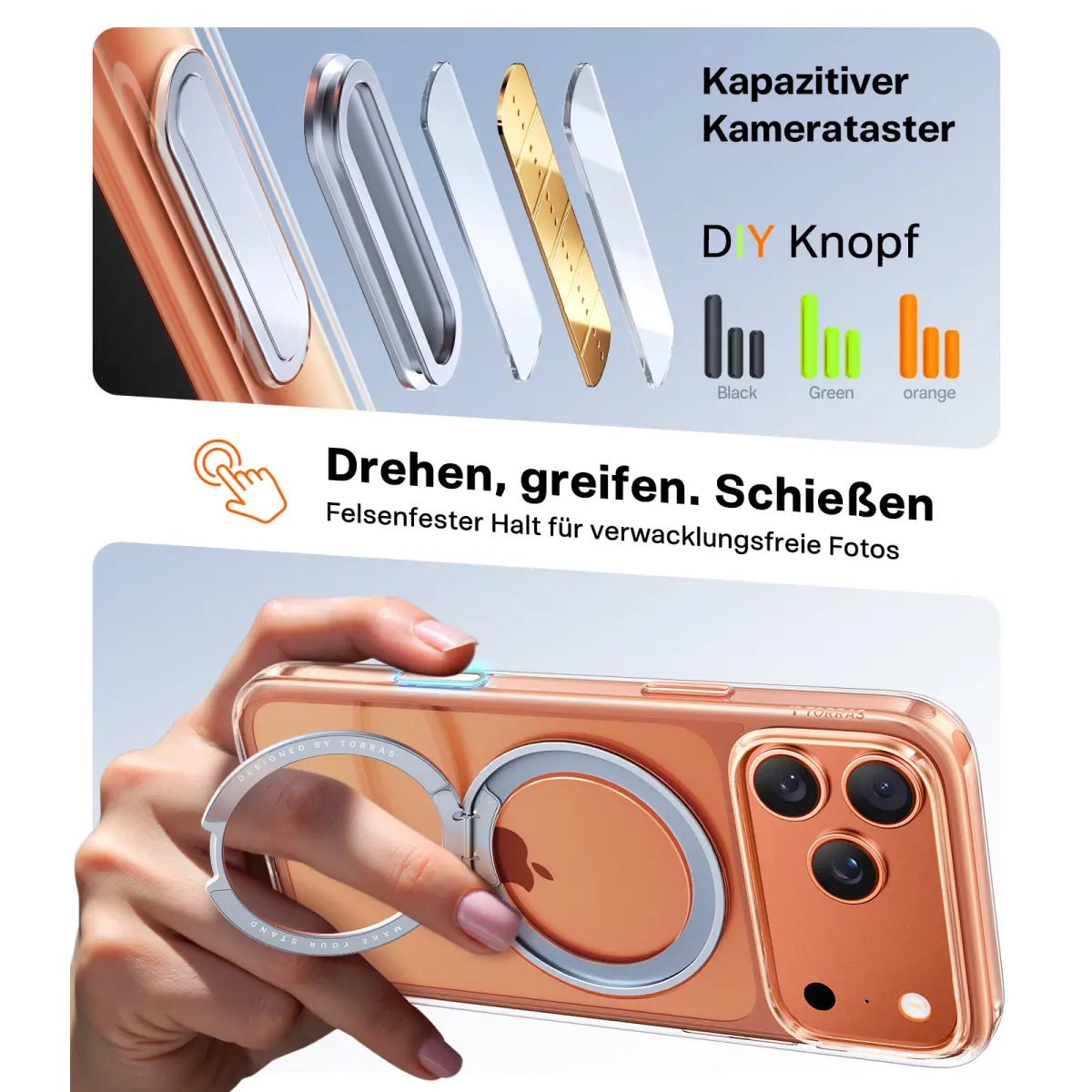 iPhone 17 Pro Upro Ostand Pro MagSafe Hybrid Hardcase Hülle Ring Stand   Kickstand - Transparent