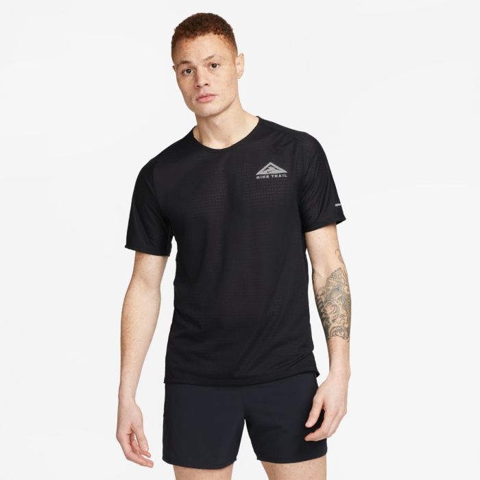 Nike Herre T-shirts Dri-FIT Solar Chase Short Sleeve Tee Sort