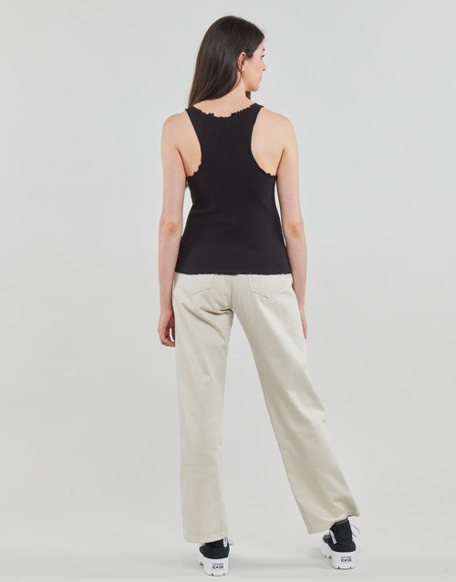 Tommy Jeans - TJW SKINNY RIB BABYLOCK TANK - Noir