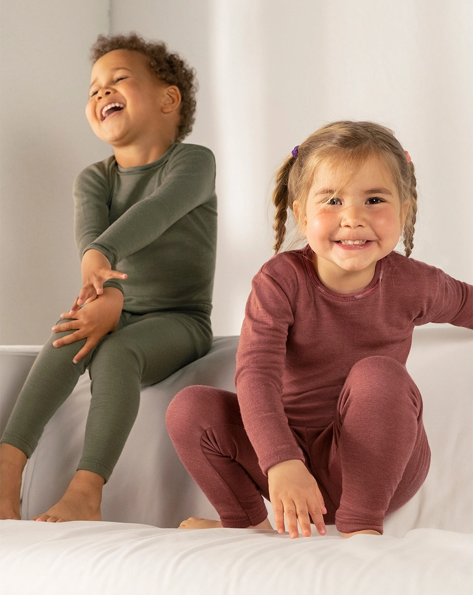 Woll-LeggiKids mit Seide in olive
