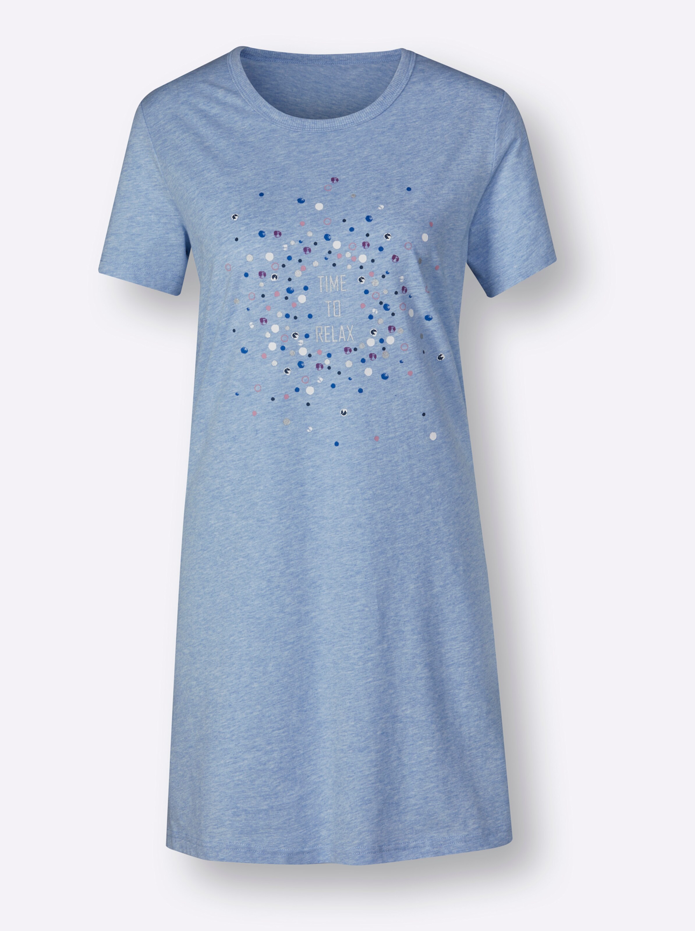 wäschepur Sleepshirts in hellblau-meliert + rosé-meliert