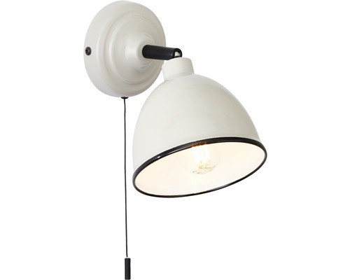 Wandlamp, 1-lichts, H 12,5 cm, Telio grijs taupe met trekschakelaar