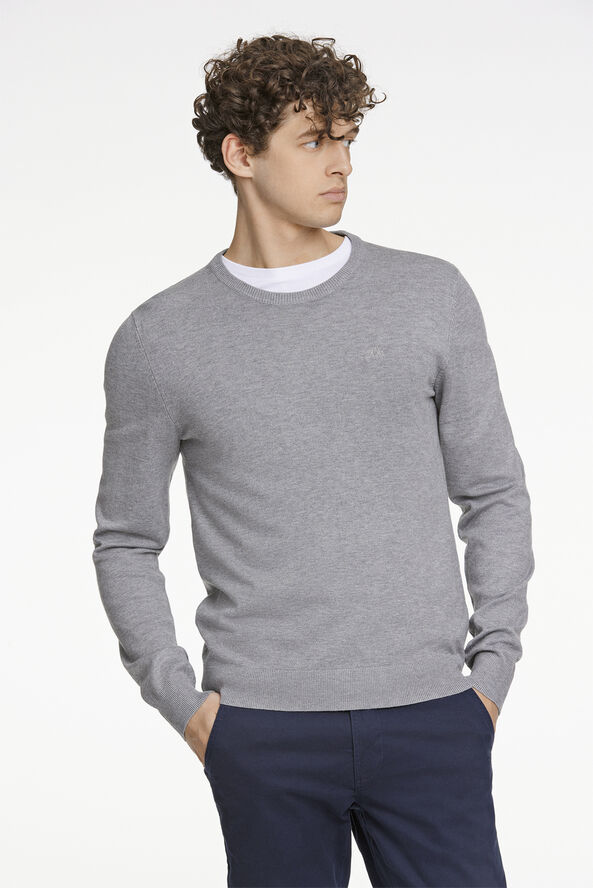 Lindbergh Ecovero L/S o-neck knit Grey stone mix