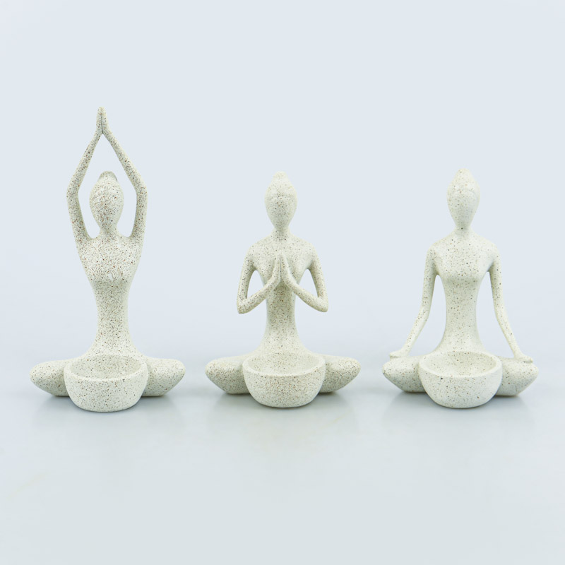 Porte-bougie figurine posture Yoga