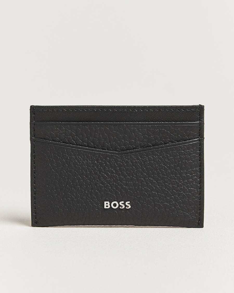 BOSS BLACK Crosstown Leather Card Holder Black