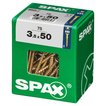 Spax schroef pozi yellox 3,5x50 mm 75 stuks