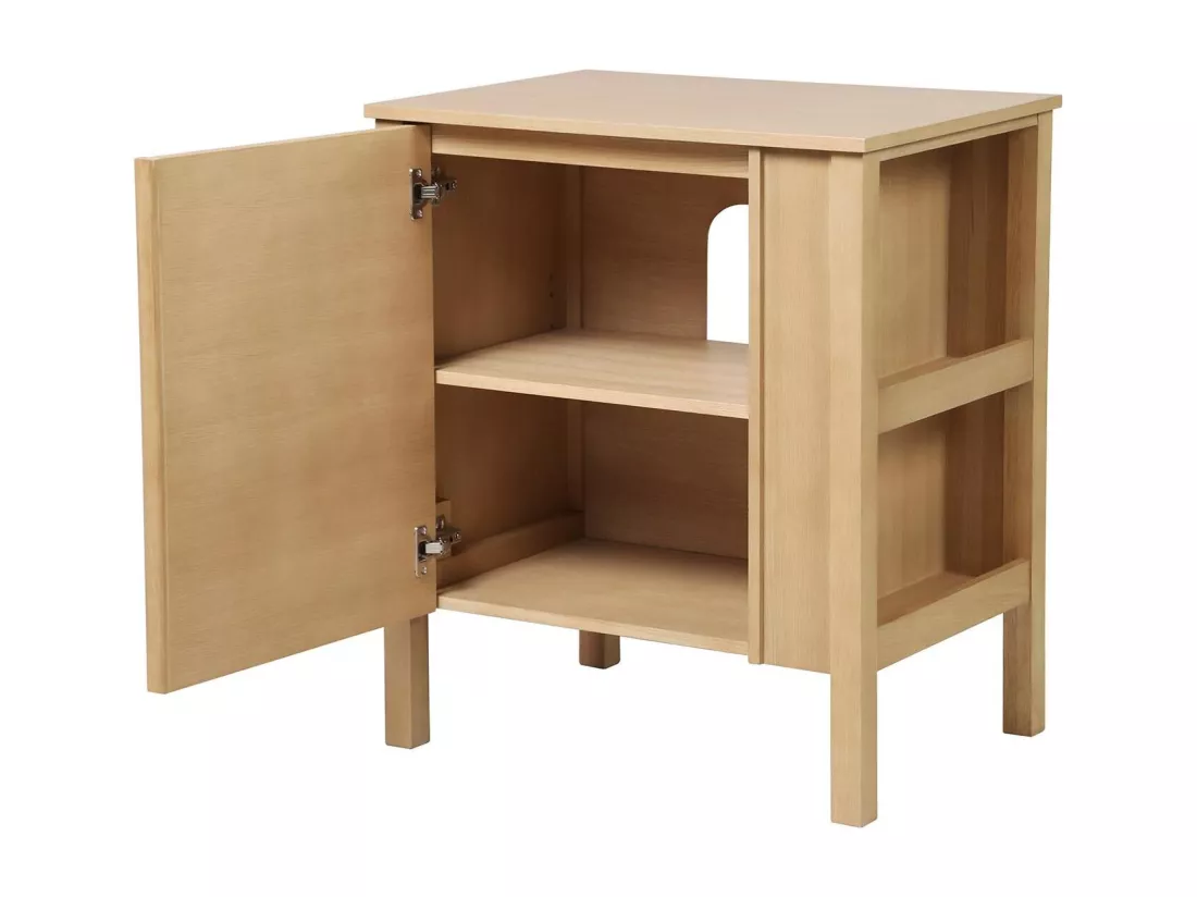 Meuble simple vasque chêne porte lisse 70 cm