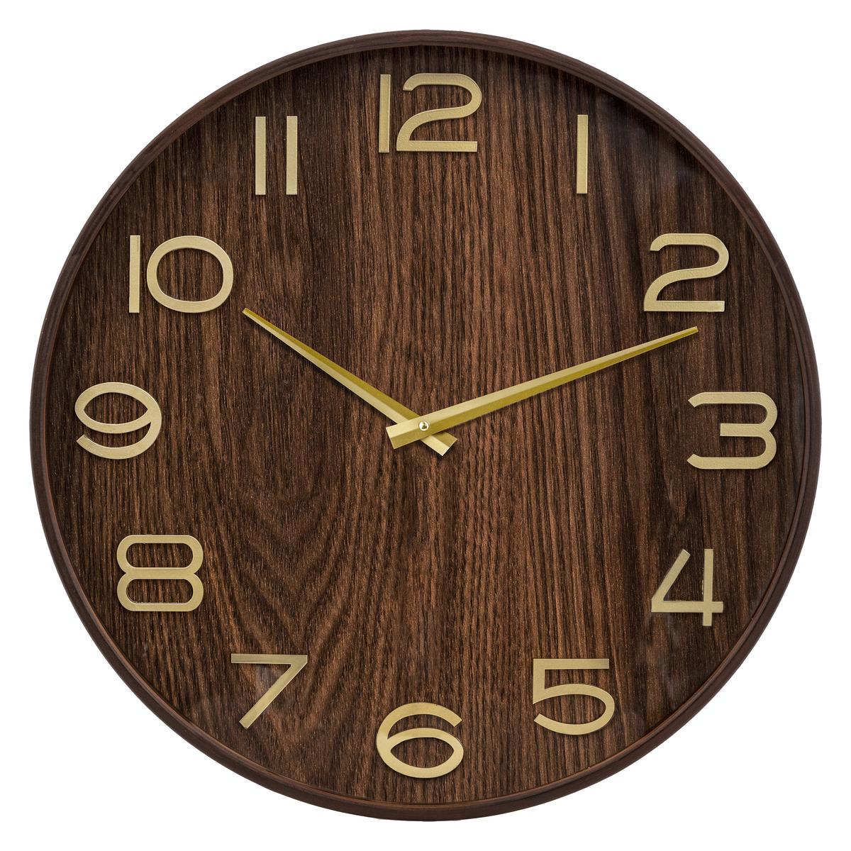 HORLOGE IVANA BOIS MARRON D.55CM