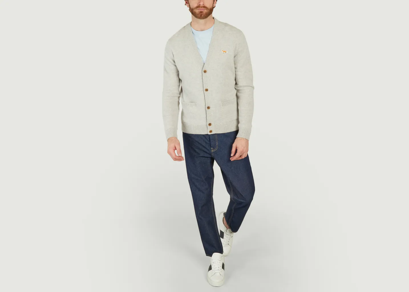Cardigan Fox Patch Maison Kitsuné