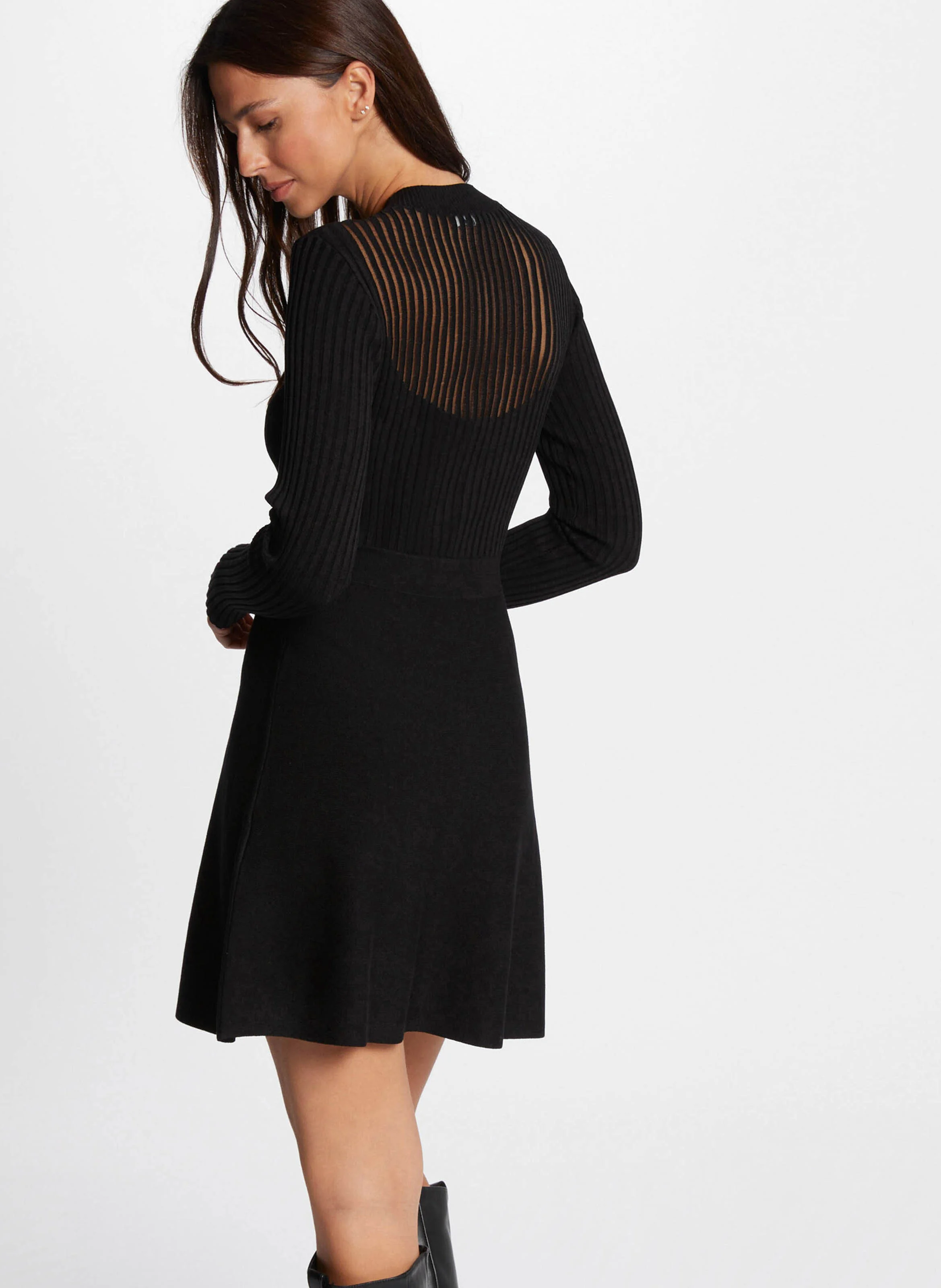 RMANDRI - Robe pull cintrée col rond | Noir