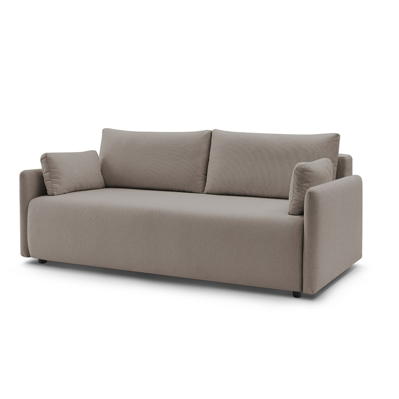 Bobochic Canapé droit convertible coffre marcel tissu lisse taupe - 211x100x86 cm