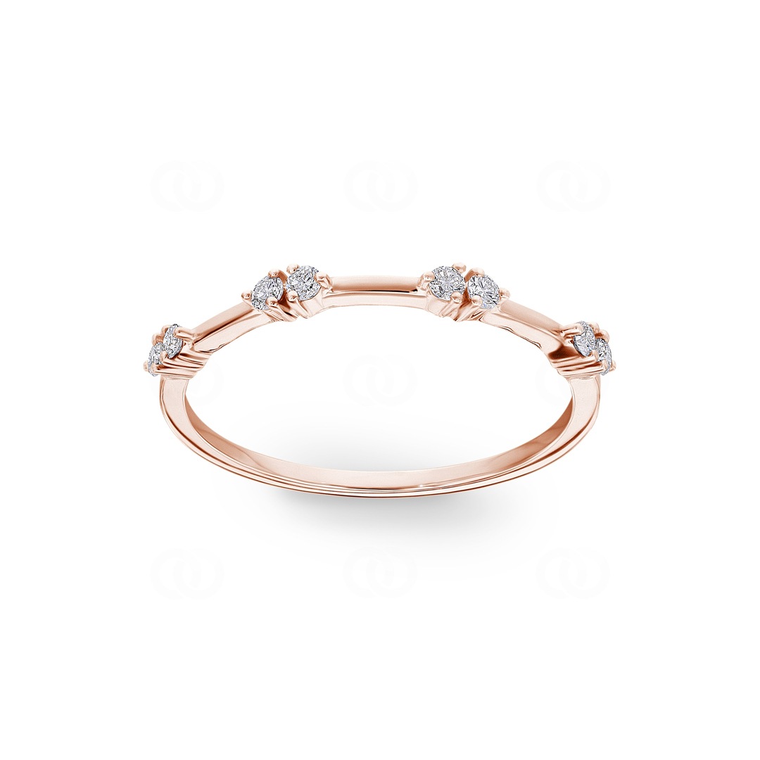 Ring 750/18 K Roségold mit Diamanten 0.14 ct H/si