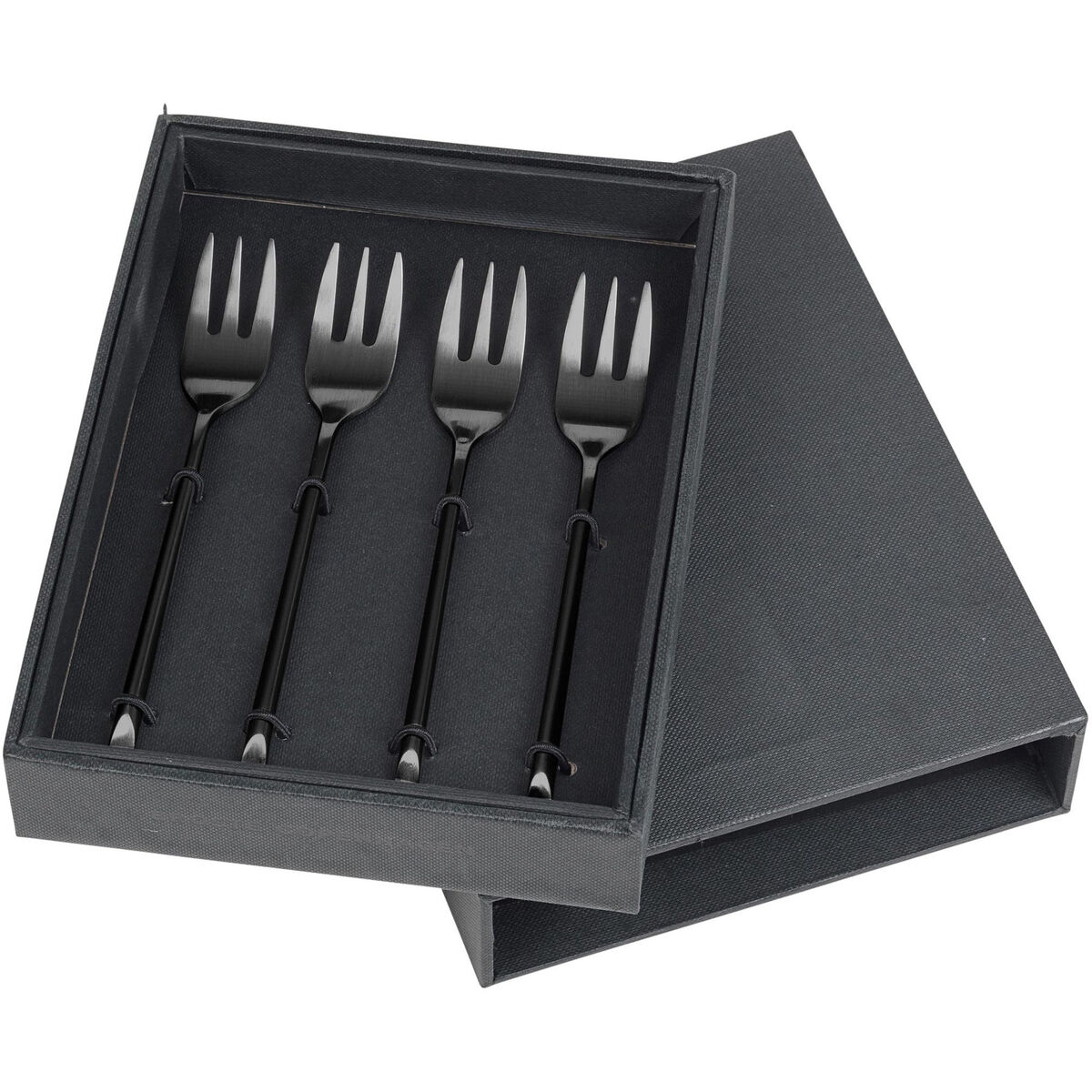 Hune Titanium Mat Black, kakegafler 4 stk.
