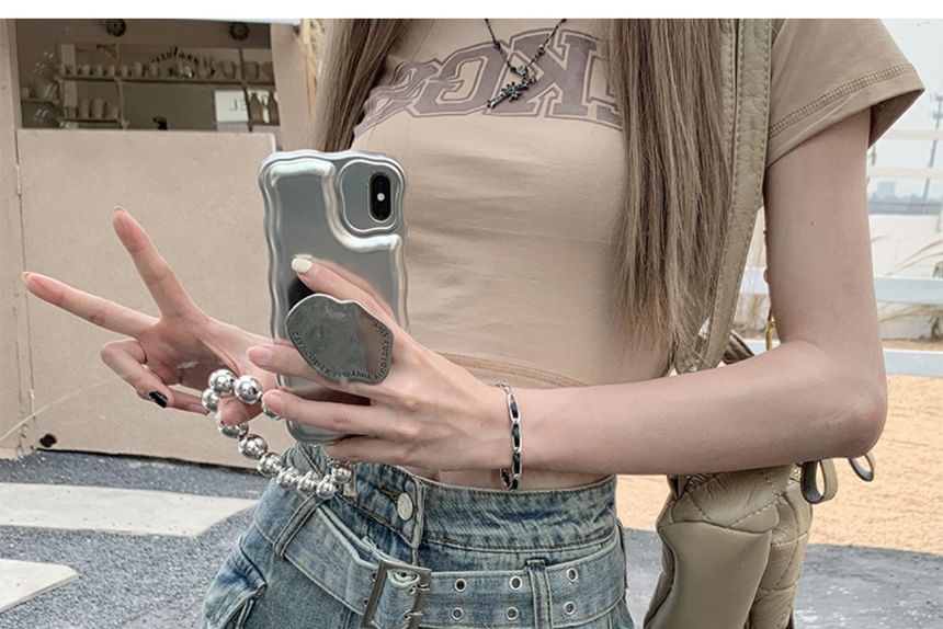 CosmoCorner - Mini-kokerrok van gewassen denim met hoge taille en riem