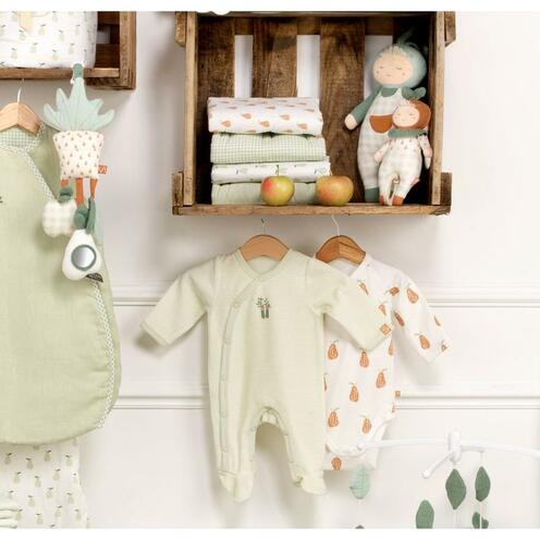 Pyjama 3 mois rayures vertes BOTANICA - SAUTHON Baby déco