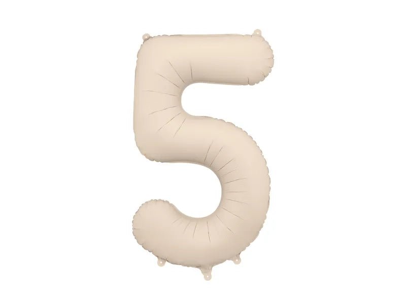 5 Jaar Cijfer Ballon Beige Mat Leeg 86cm