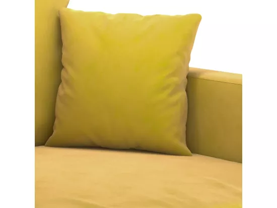 Ensemble de canapés 2 pcs avec coussins Jaune Velours