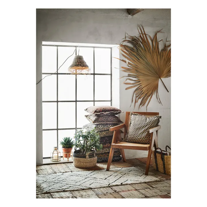Madam Stoltz Housse de coussin imprimé | Olive