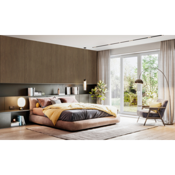 Lattenwand 260x52,6 cm geolied eiken, dikte 22 mm