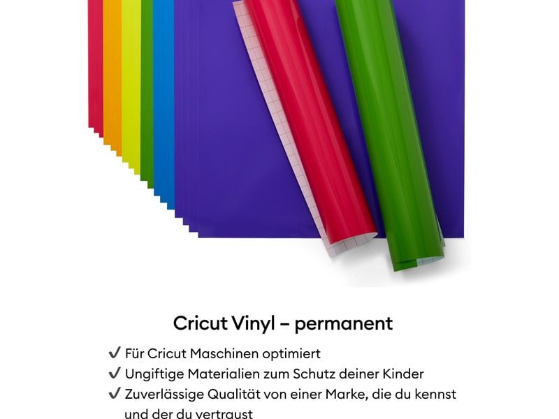 Cricut Vinylfolie Permanent 30.5 x 122 cm, 1 Stück, Blau Perfekt für Autoaufkleber, Sticker, Beschriftungen im Aussenbereich