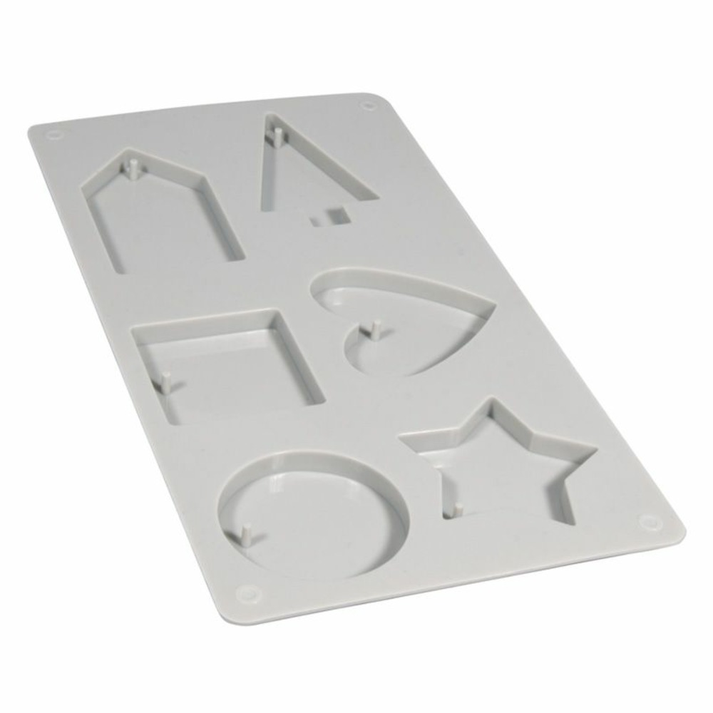 Moule en silicone 6 formes - maison, rond, carré, coeur, sapin, étoile