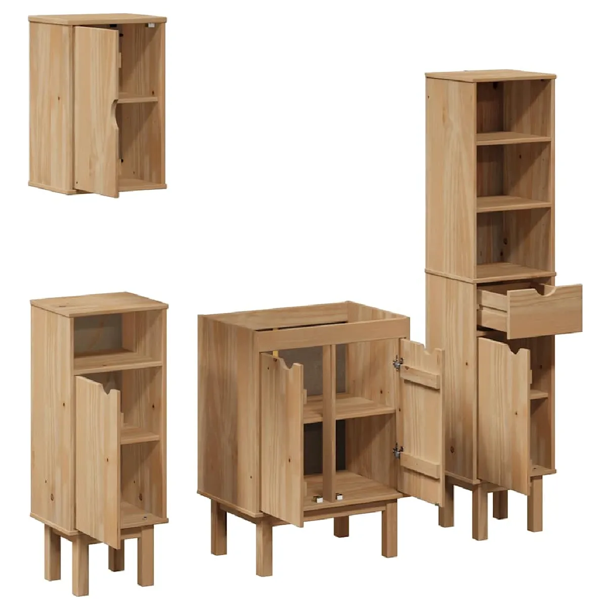 VidaXL Ensemble de meubles salle de bain OTTA - Bois de pin massif