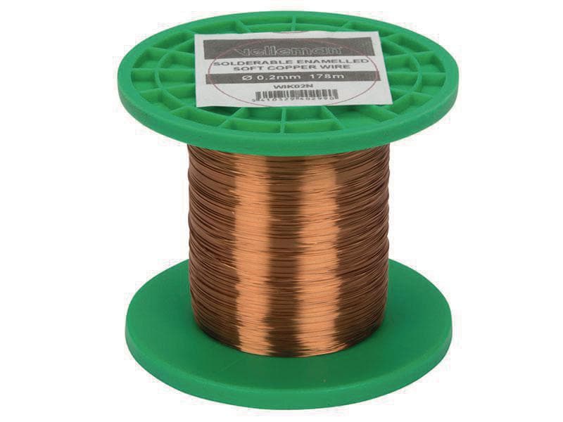 Velleman Wickeldraht WIK02N, Ø0.2mm, 178m, 50g 1 Stück Kupferdraht Ø 0,2 mm