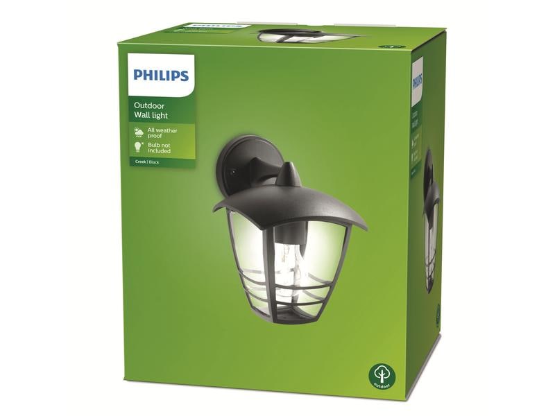 Philips myGarden Wandleuchte Creek, 53W, Schwarz, exkl. LM, Leuchte für den Aussenbereich