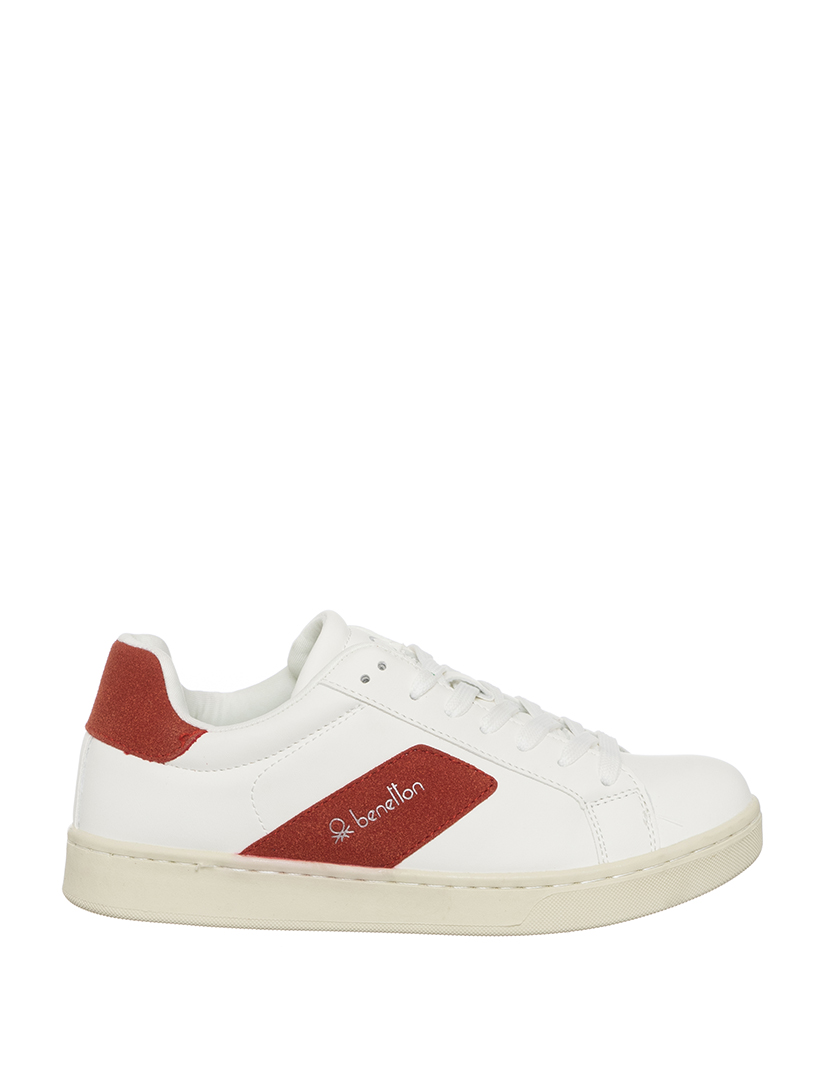 White and Red Ladies' Sneakers