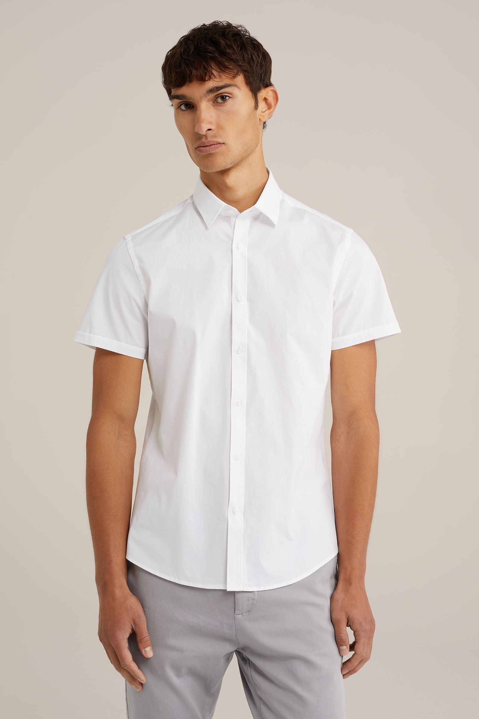 poplin overhemd met stretch WE Fashion Wit