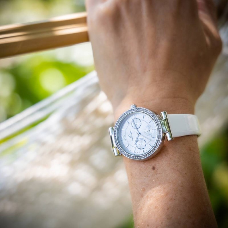 Montre Femme GIORGIO bracelet Cuir Blanc