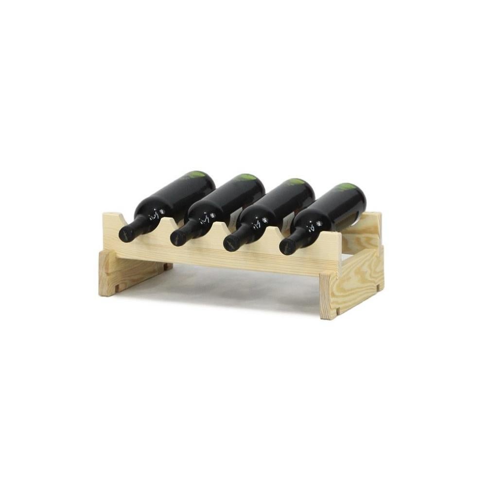 PROREGAL Wijnrek Vinoteca Flex HxBxD 13 x 47 x 29 cm 4 Flessen Massief grenenhout Natuurlijk Onbehandeld