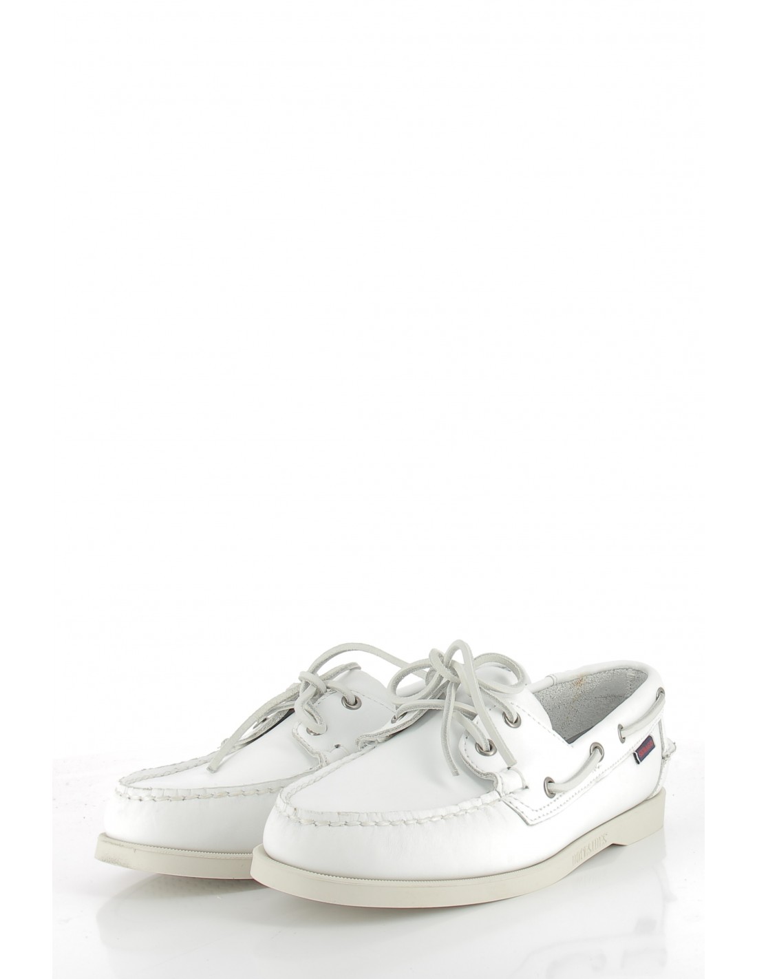 sebago mocassins bateaux homme docksides port cuir blanc