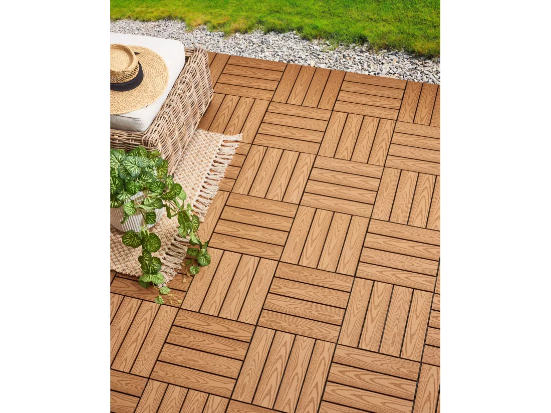 Caillebotis ATESSA Composite bois-plastique (WPC) Marron clair