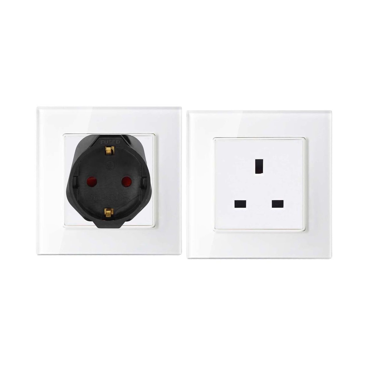4x Socket Adapter Travel Converter (uk type g til eu)