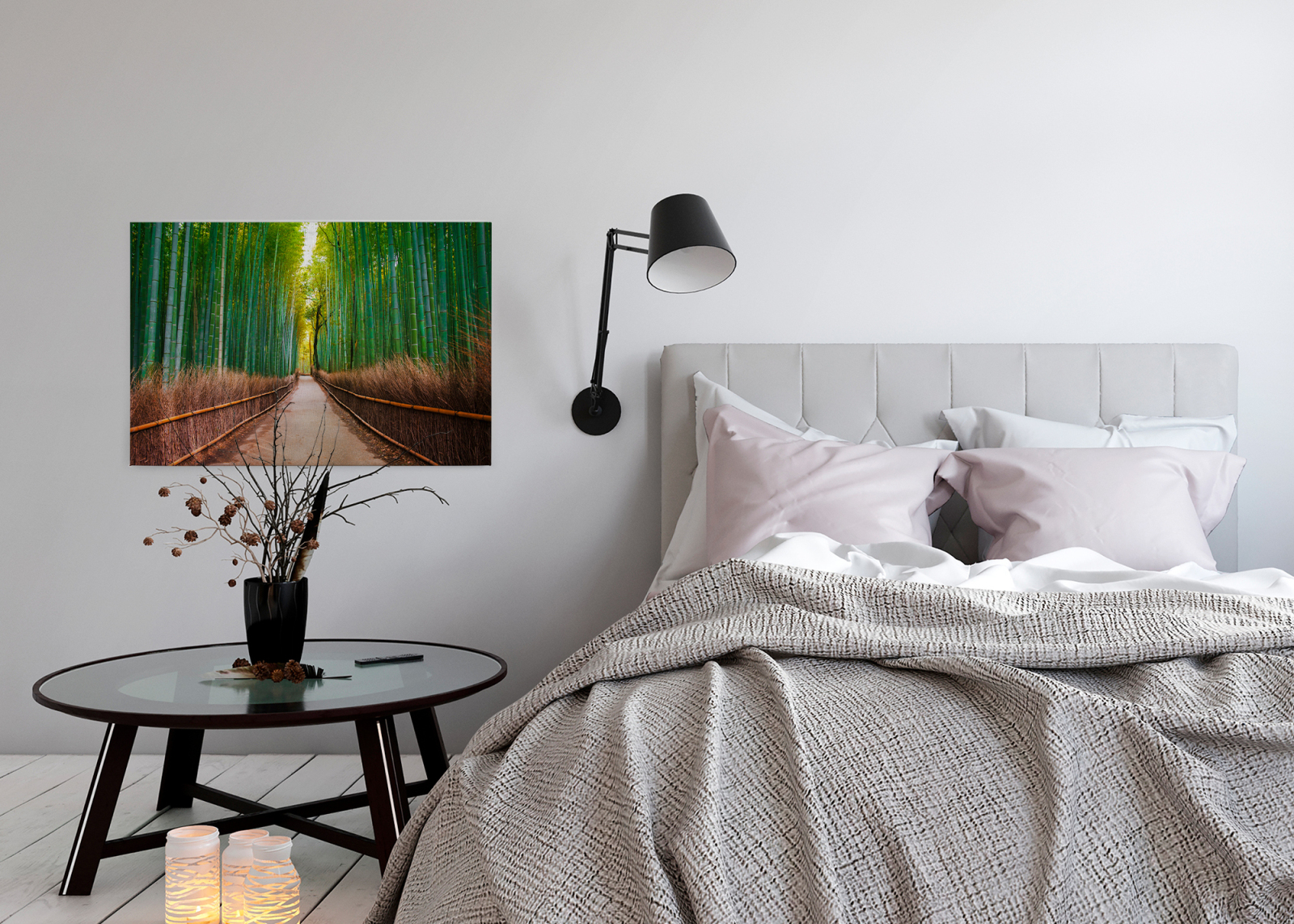 Leinwandbild BAMBUSWALD - grün - 90x60 cm