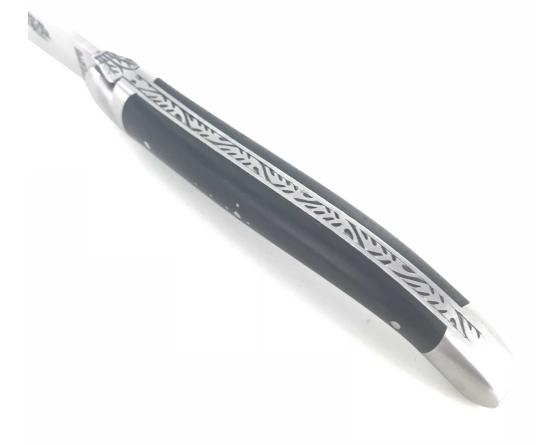 Laguiole Tradition 12 cm - 2 mitres - Ebène Couteau de Poche Forge de Laguiole