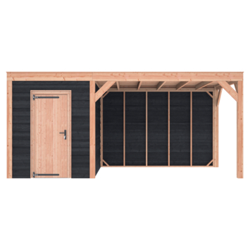 Tuinhuis Douglas Zwart Zweeds Rabat 545x255cm a-symmetrisch