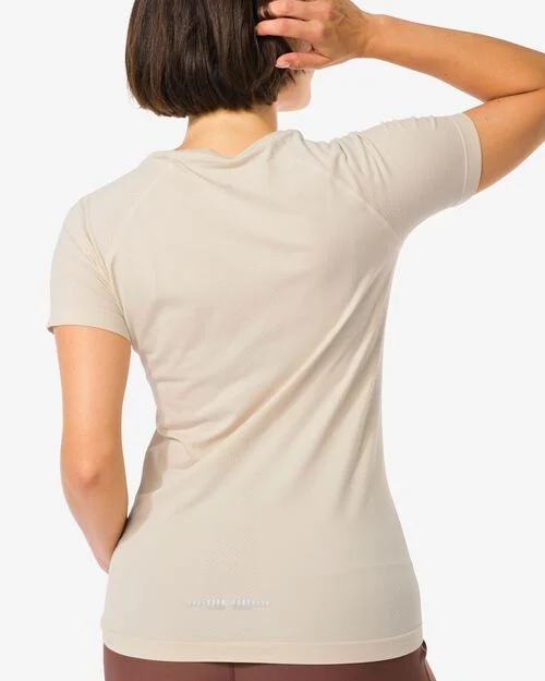 t-shirt sport sans coutures femme crème