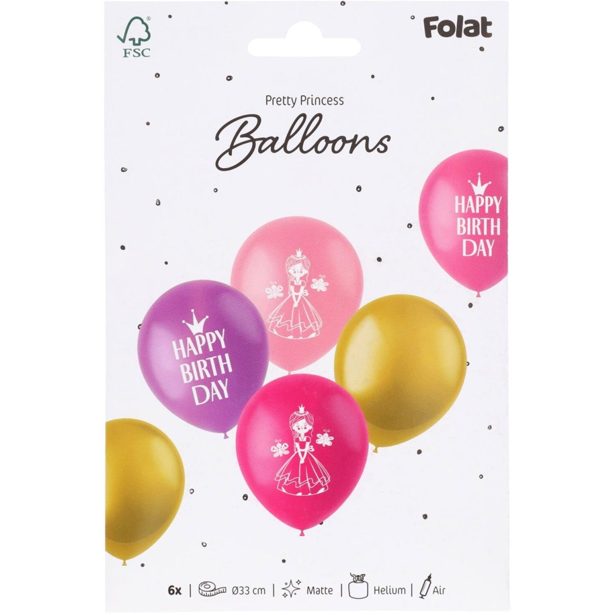 Prinsessen Ballonnen 33cm 6st