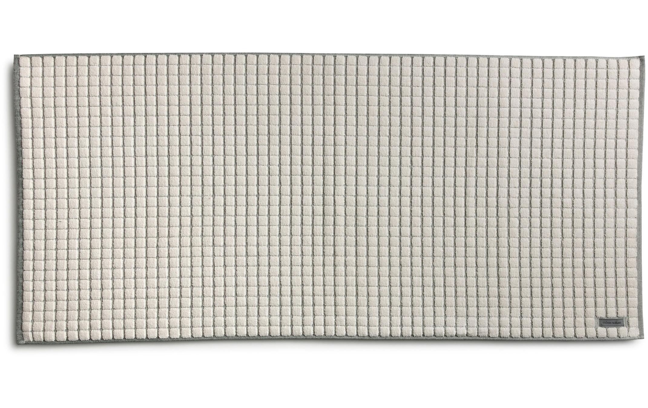 Badteppich Eden Kästchen 60 x 130 cm, NatureFussmatte aus 100% bestem Baumwollfrottier