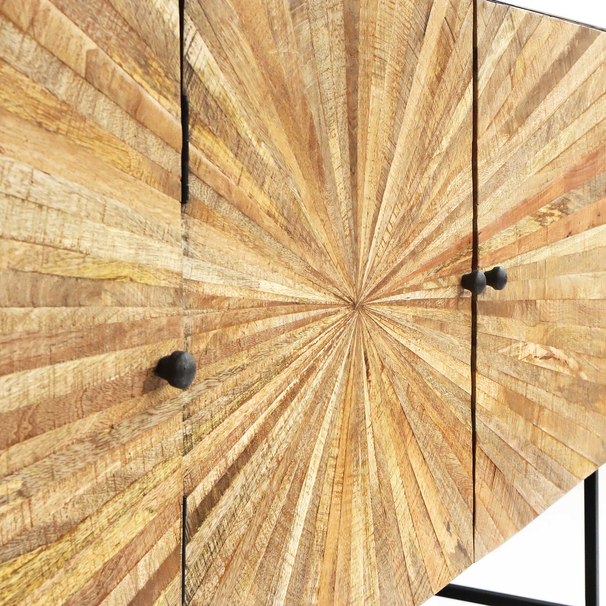 Sideboard 'Denford' mit 3 Türen, Mangoholz und Eisen, B 180 cm, H 90 cm, L 40 cm von fischer's lagerhaus