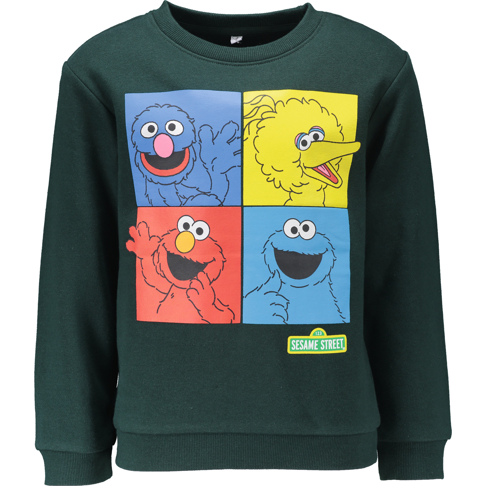 Kinder-Sweatshirt Sesamstrasse dunkelgrün
