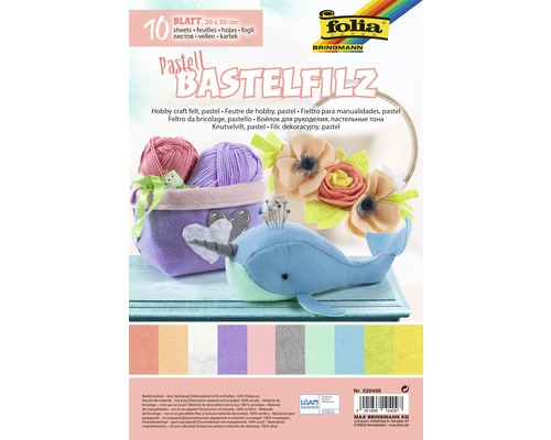 Hobbyvilt pastel 20x30 cm 10 vellen