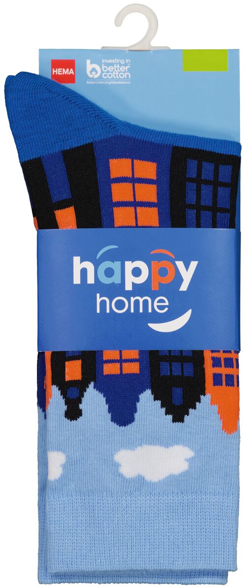 chaussettes avec coton happy home bleu