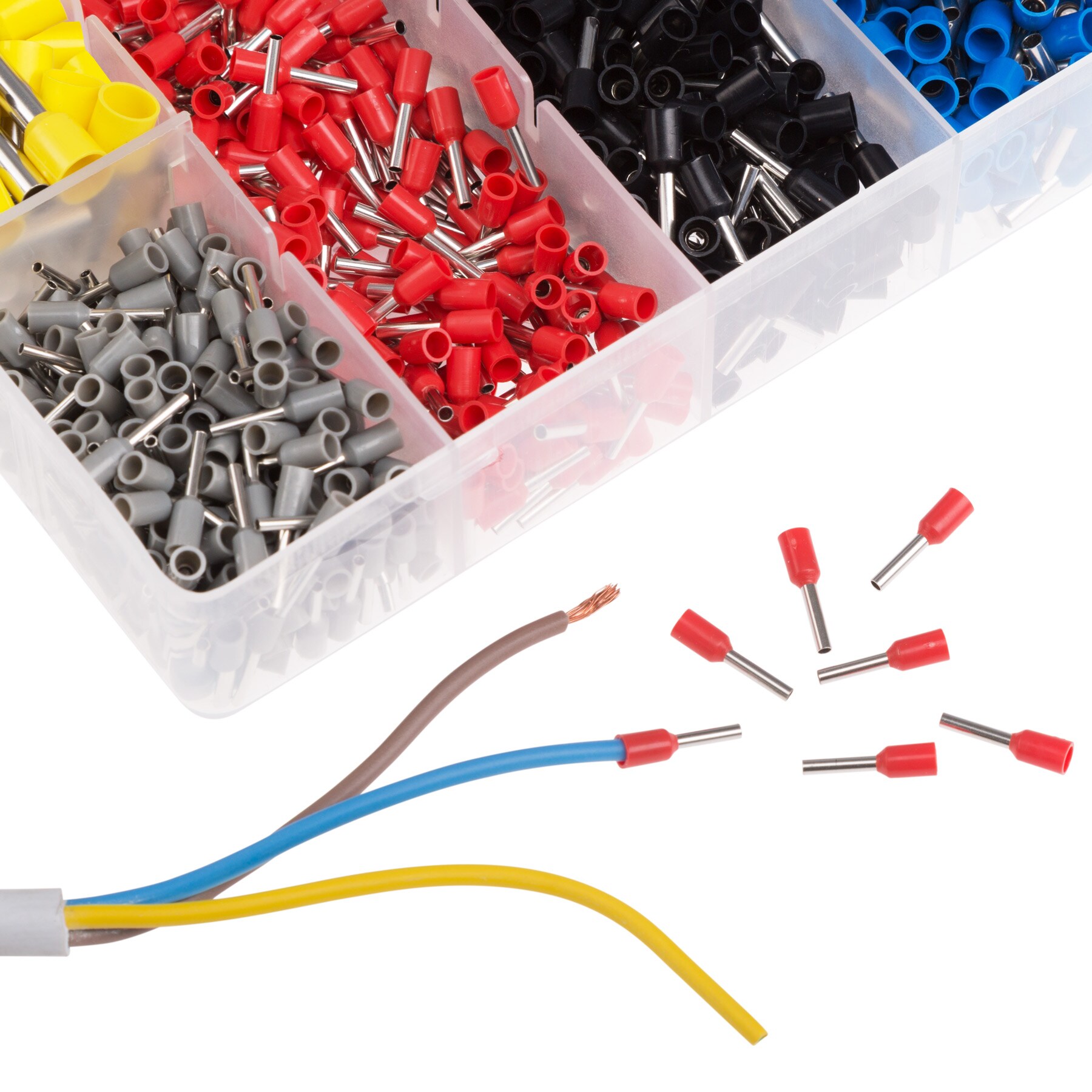 tectake® Crimpzange, 0,25 - 10 mm², Vierkantpressung, inklusive Aufbewahrungsbox